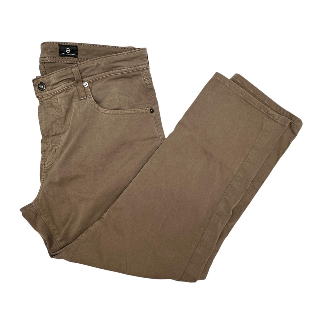AG Adriano Goldschmied Tellis Jeans Mens 36x26 Hemmed Brown Modern Slim Stretch